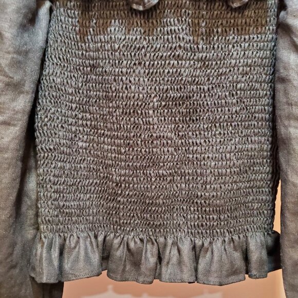 Reformation Black Smocked Blouse - Picture 3 of 12